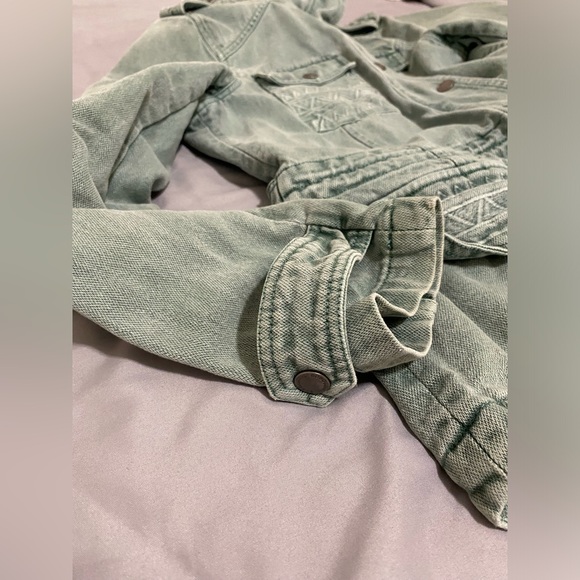 BCBGeneration Military Utility Jacket Women’s Khaki Oceanic Green Drawstring XS - Picture 8 of 11